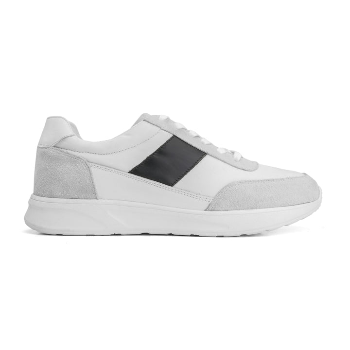 SUEDE LEATHER TRAINERS SNEAKERS - WHITE