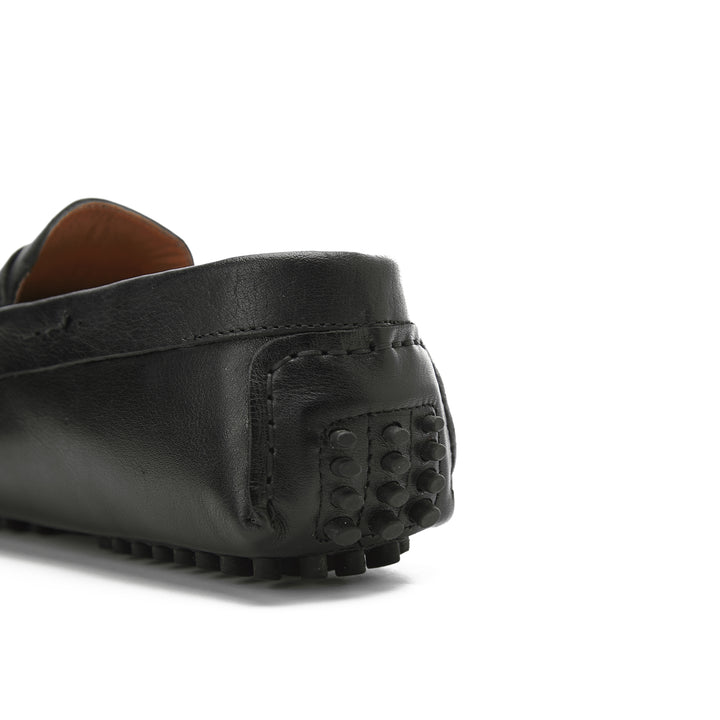 Black| Antiqued smooth calf leather