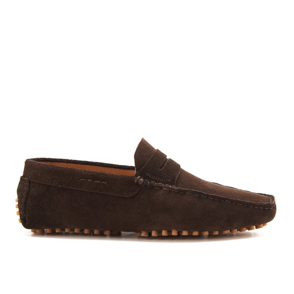 Brown| Suede calf leather rubber sole