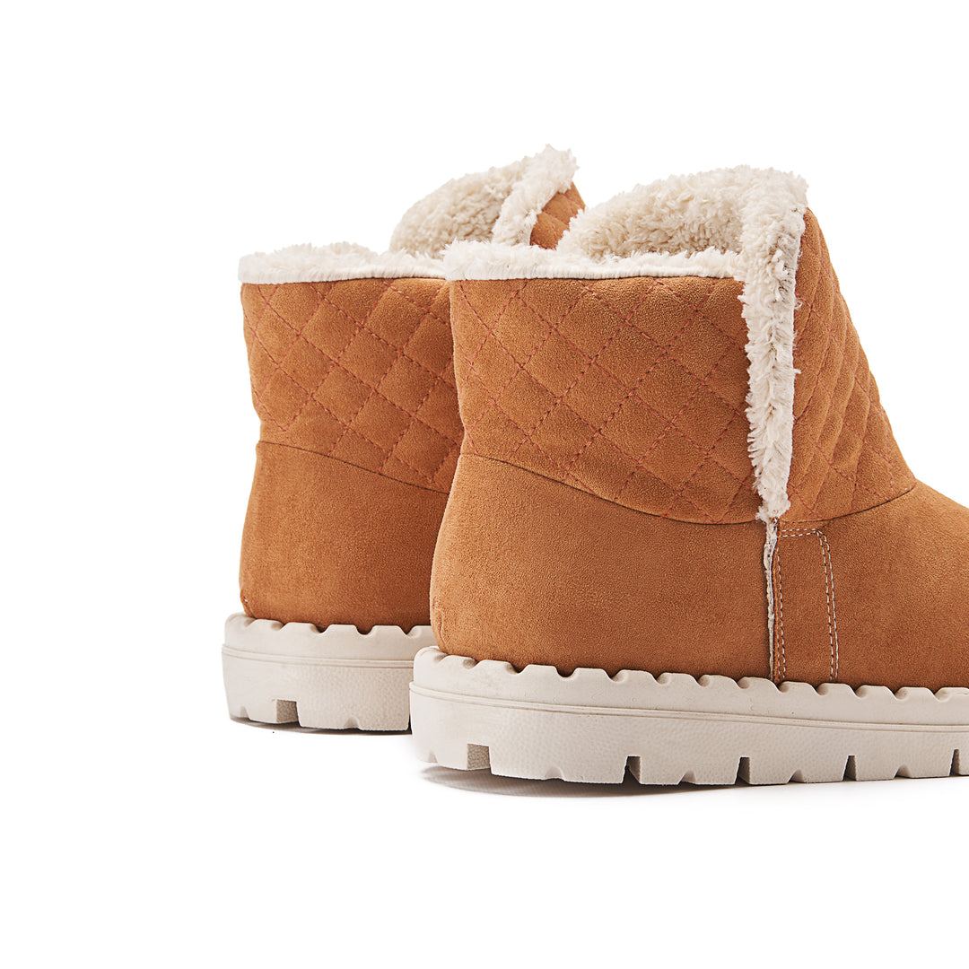 Womens Quilted Fur Lined Ankle Boots - Havan