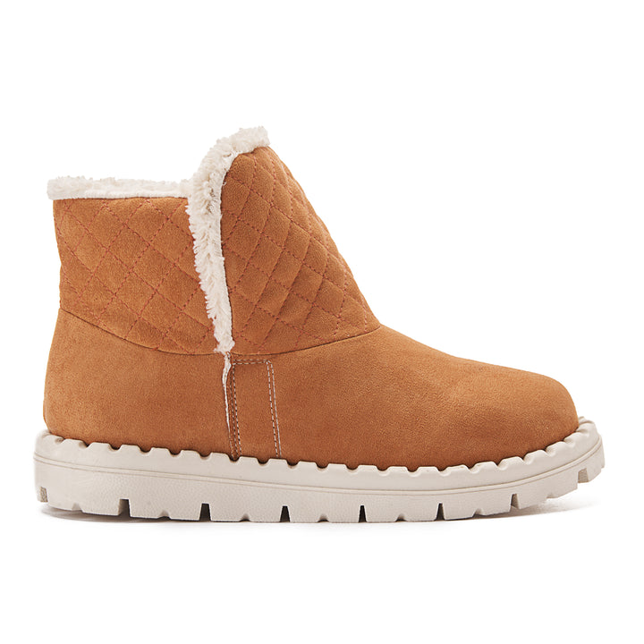 Womens Quilted Fur Lined Ankle Boots - Havan