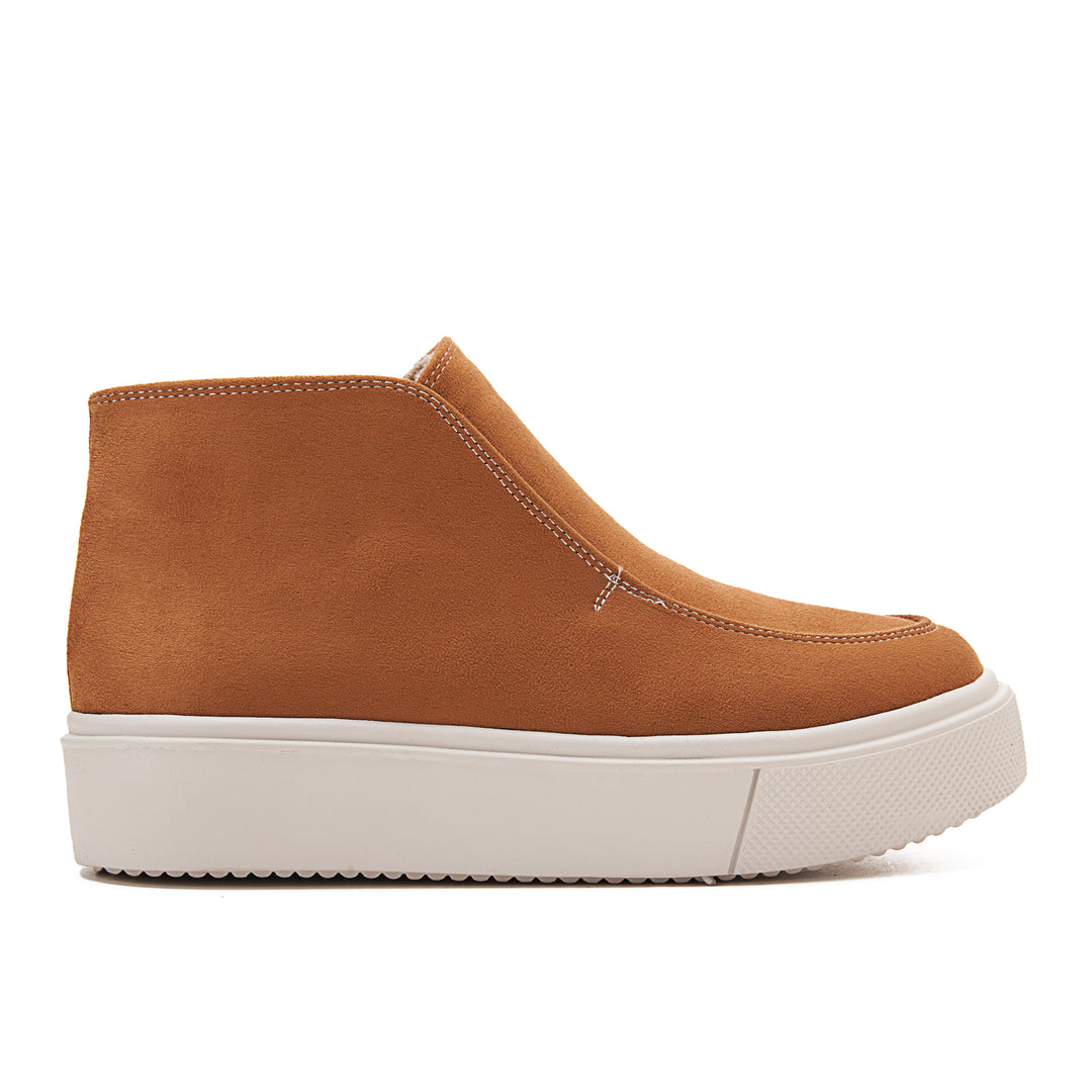 Womens Quality Suede Ankle Sneakers - Havana