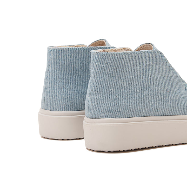 Womens Quality Suede Ankle Sneakers - Baby Blue